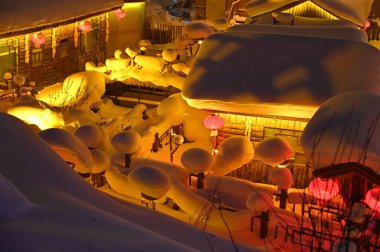 Harbin, Çin 6 Ocak 2026: Harbin 'in Kar Köyü