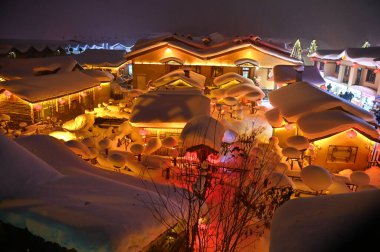 Harbin, Çin 6 Ocak 2026: Harbin 'in Kar Köyü