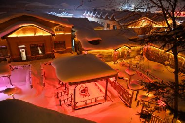 Harbin, Çin 6 Ocak 2026: Harbin 'in Kar Köyü