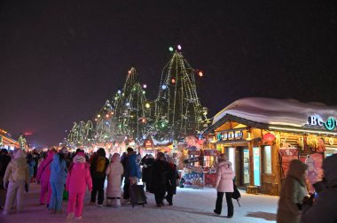 Harbin, Çin 6 Ocak 2026: Harbin 'in Kar Köyü