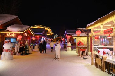 Harbin, Çin 6 Ocak 2026: Harbin 'in Kar Köyü