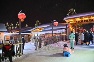 Harbin, Çin 6 Ocak 2026: Harbin 'in Kar Köyü