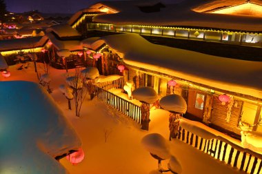 Harbin, Çin 6 Ocak 2026: Harbin 'in Kar Köyü