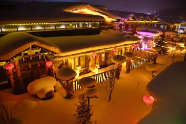 Harbin, Çin 6 Ocak 2026: Harbin 'in Kar Köyü