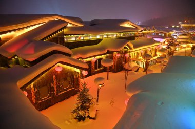 Harbin, Çin 6 Ocak 2026: Harbin 'in Kar Köyü