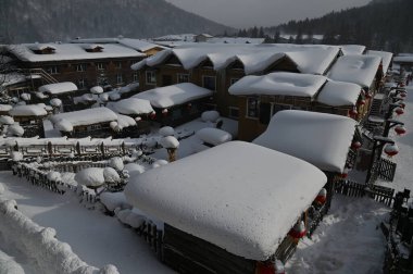 Harbin, Çin 6 Ocak 2026: Harbin 'in Kar Köyü