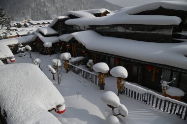 Harbin, Çin 6 Ocak 2026: Harbin 'in Kar Köyü