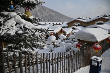 Harbin, Çin 6 Ocak 2026: Harbin 'in Kar Köyü