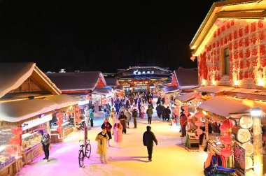 Harbin, Çin 6 Ocak 2026: Harbin 'in Kar Köyü