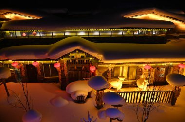 Harbin, Çin 6 Ocak 2026: Harbin 'in Kar Köyü