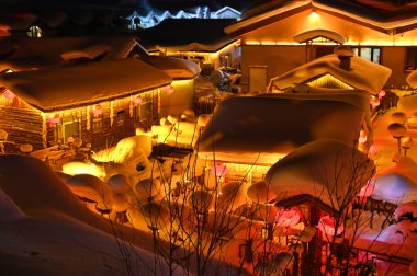 Harbin, Çin 6 Ocak 2026: Harbin 'in Kar Köyü