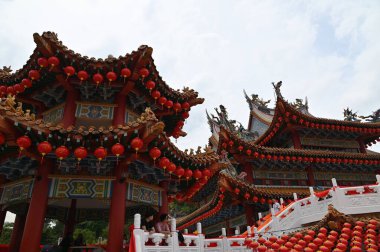 Kuala Lumpur, Malezya 15 Şubat 2026: Thean Hou Tapınağı, Petaling Caddesi ve Deniz Ürünleri Büfesi