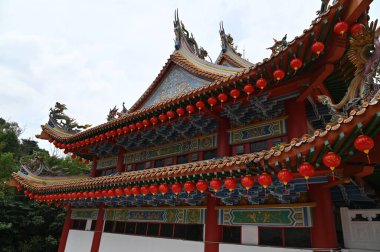 Kuala Lumpur, Malezya 15 Şubat 2026: Thean Hou Tapınağı, Petaling Caddesi ve Deniz Ürünleri Büfesi