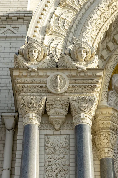 Kronstadt Taki Donanma Nikolsky Katedrali Nin Dışında Cephedeki Detaylar Rusya — Stok fotoğraf