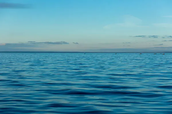 Acquerello Turchese Contro Cielo Golfo Finlandia Mar Baltico Ondulazione Nell — Foto Stock