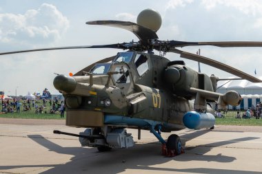 Uluslararası Havacılık ve Uzay Salonu MAKS-2019. Uluslararası Askeri Ürünler Sergisi. Rusya, Moskova, Zhukovsky, 1 Eylül 2019.