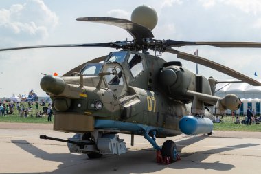 Uluslararası Havacılık ve Uzay Salonu MAKS-2019. Uluslararası Askeri Ürünler Sergisi. Rusya, Moskova, Zhukovsky, 1 Eylül 2019.