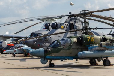 Uluslararası Havacılık ve Uzay Salonu MAKS-2019. Uluslararası Askeri Ürünler Sergisi. Rusya, Moskova, Zhukovsky, 1 Eylül 2019.