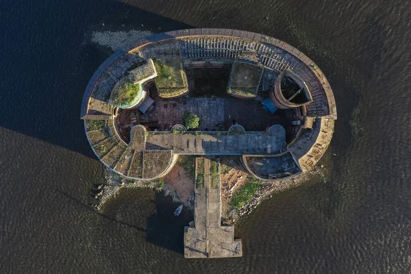 Vue Aérienne Fort Alexandre Premier Cronstadt Été Peste Structures Défensives — Photo