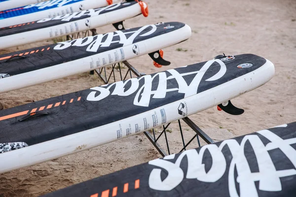 Sup Surf Accessoires Station Voor Actieve Recreatie Watersport Opblaasbare Planken — Stockfoto