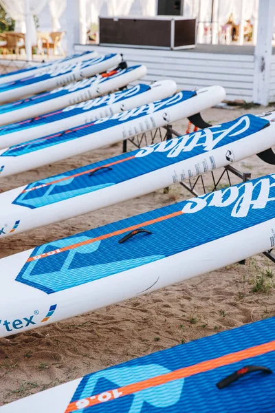 Sup Surf Accessoires Station Voor Actieve Recreatie Watersport Opblaasbare Planken — Stockfoto