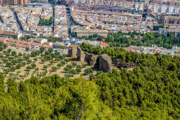 Paredes do Castelo de Santa Catalina, Jaen, Andaluzia, Espanha Imagem De Stock