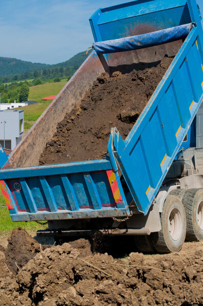 earthwork with heavy machinery