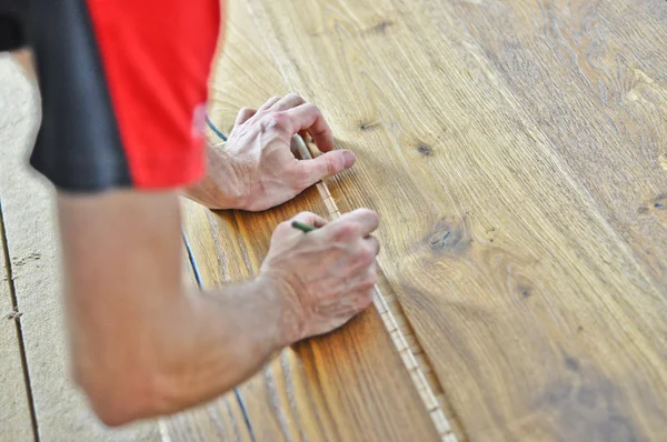 Flooring installation — Stock Photo, Image