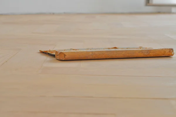 Cementing of old wooden parquets — Stock Photo, Image