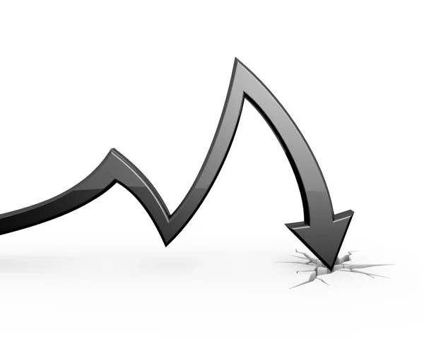 Fekete nyíl lezuhan — Stock Fotó