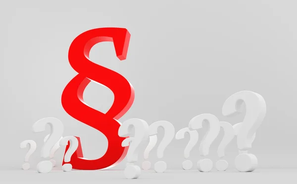 Red paragraph symbol between question marks — Stock Photo, Image