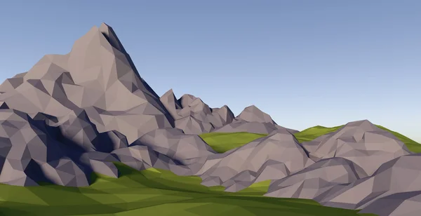 3D lowpoly soyut manzara