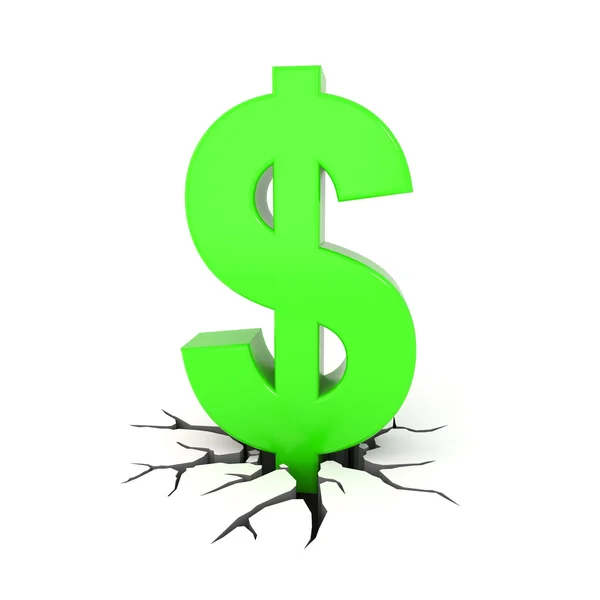 Dollar symbol breaking the ground — Stock Photo, Image