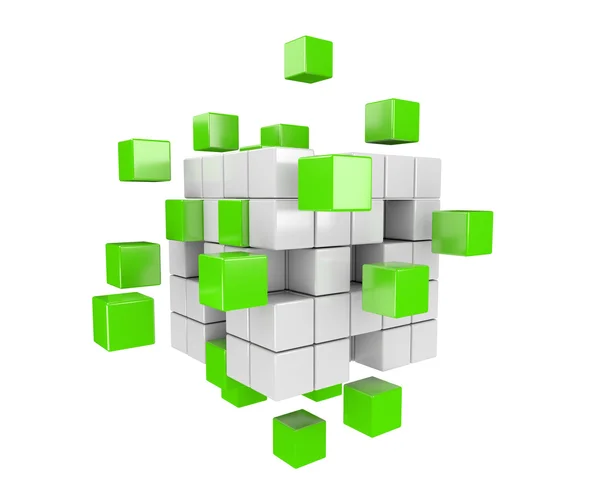 3D yeşil ve beyaz küpleri