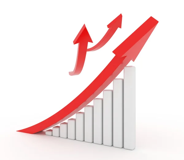 Diagramme de croissance de flèche rouge — Photo