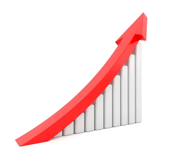 Röd pil tillväxt Diagram — Stockfoto
