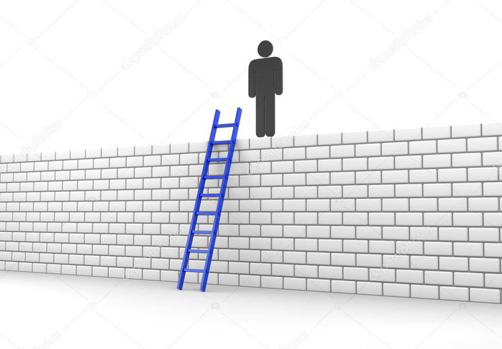 Stickman climbs a wall