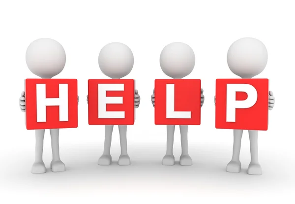 Beyaz 3d insanlar yardım küpleri