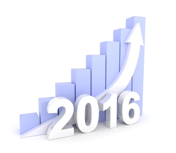 Roku 2016 růst diagramu — Stock fotografie