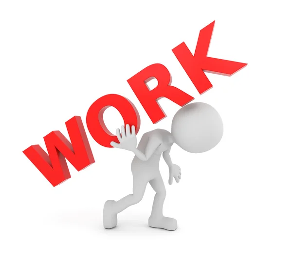 Beyaz 3d insan taşıyan iş metin