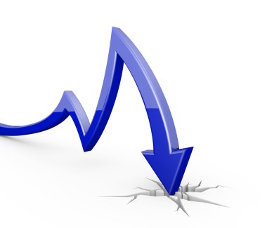 Mavi 3d ok grafik aşağı taşır