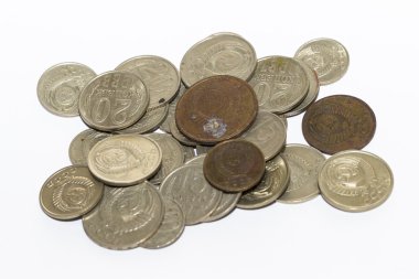 Metal para SSCB kez - beş qəpik, on kopecks, 50 kopeck