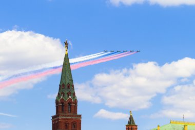 Kremlin, Moskova, Rusya, 7 Mayıs 2016 - prova, Su-25 S geçit töreni