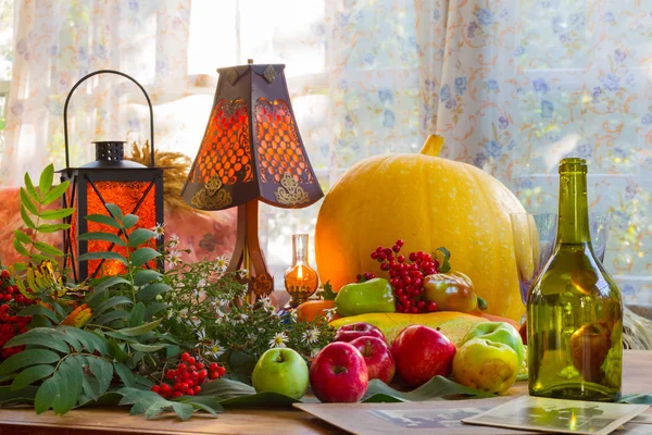 感恩 — — 家庭出游、 静物与蔬菜和 — 图库照片