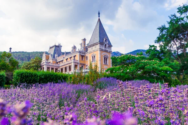 Palazzo Massandra Massandra Yalta Crimea Gurzuf Castello Gotico Campo Lavanda — Foto Stock