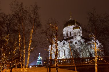 Mesih İsa Katedrali, Moskova, Rusya Federasyonu, yeni yıl, yılbaşı