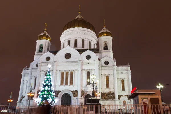 Kristus Spasitel katedrála, Moskva, Rusko, nový rok, Vánoce — Stock fotografie