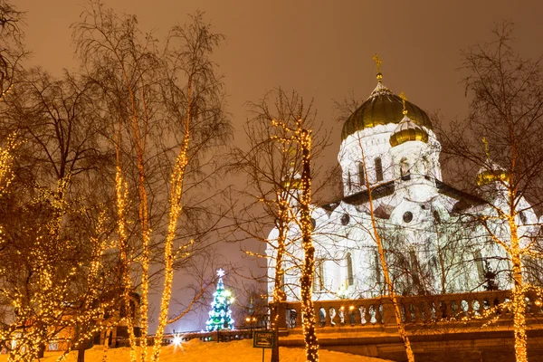 Catedral de Cristo Salvador, Moscou, Rússia, Ano Novo, Natal — Fotografia de Stock