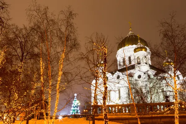 Catedral de Cristo Salvador, Moscou, Rússia, Ano Novo, Natal — Fotografia de Stock