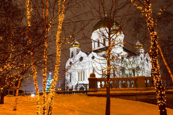 Christ the Savior Cathedral, Moscow, Russia, New Year, Christmas